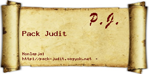 Pack Judit névjegykártya